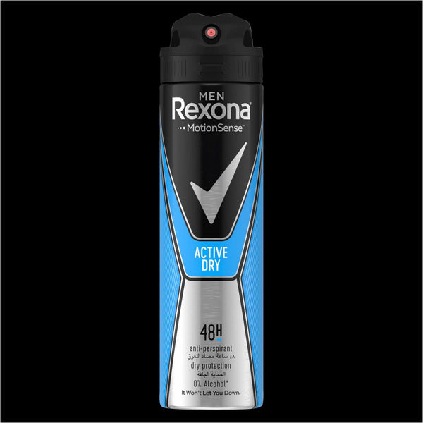 Rexona Active Dry Deodorant Spray for Men, Quick-Drying Sweat and Odor Protection, 150 ml