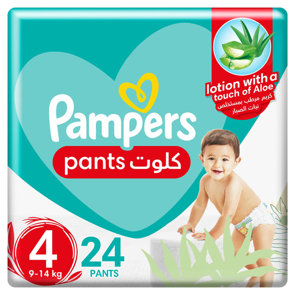 Pampers Baby-Dry Pants Aloe Vera Lotion Size 4, 9-14 kg, 24 Pants