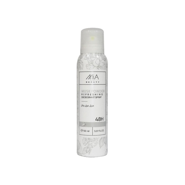 Mia Beauty Musk Powder Deodorant Spray Botanical Extracts White Musk Bergamot Jasmine 150 ml