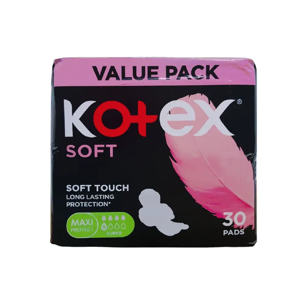 Kotex Maxi Soft Touch Super Sanitary Pads, 30 Pads