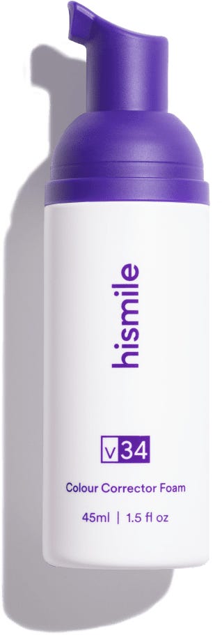 Hismile V34 Color Corrector Foam, 15-Second Color-Correcting Teeth Brightening Treatment