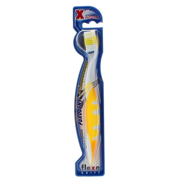 Purodent Flexo-207 Medium Toothbrush Ergonomic Grip Soft Bristles