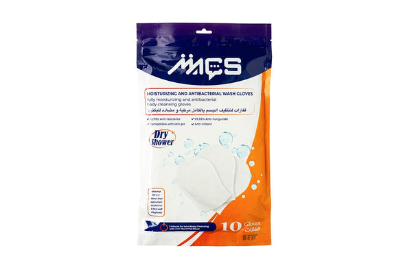 Macs Moisturizing Antibacterial Body Cleansing Gloves, Single-Use Wet Bath Glove