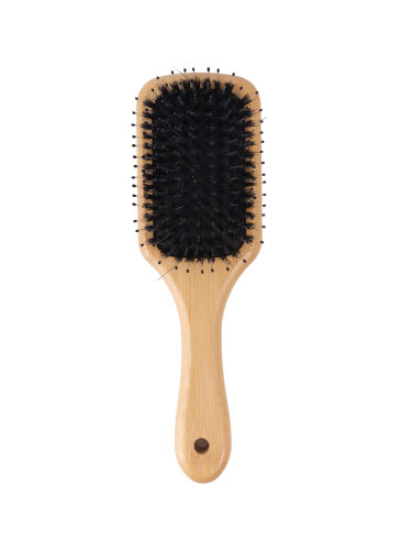 Cecilia Bamboo Massage Hair Brush Cushioned Base Rounded Bristles