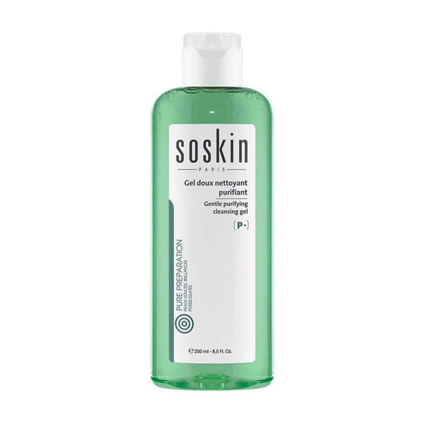 SOSKIN Gentle Cleansing Gel Face Wash, Cucumber Extract, Tea Tree Oil, 250 ml