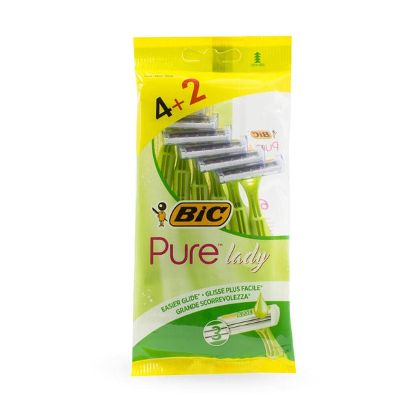 Bic Pure Lady Razor Aloe Vera Moisturizing Strip 4+2 Pieces