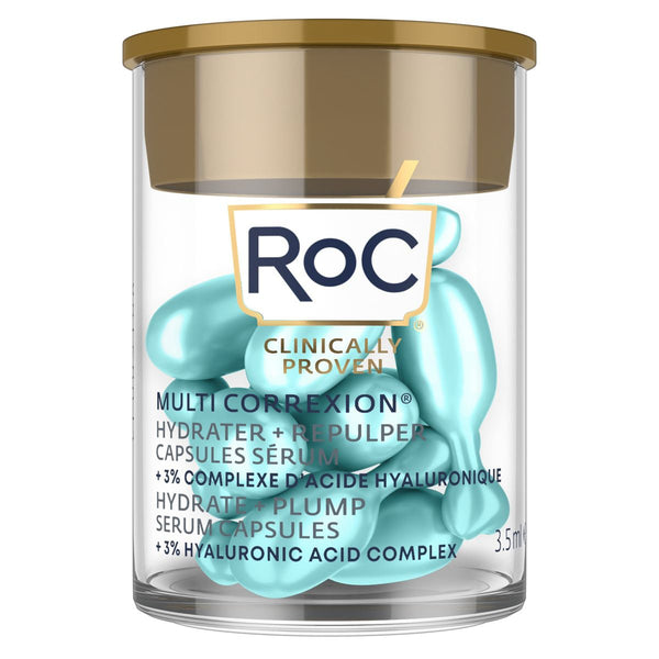 RoC Multi Correxion Hydrate + Plump Serum Capsules, 3% Hyaluronic Acid Complex, 10 Capsules