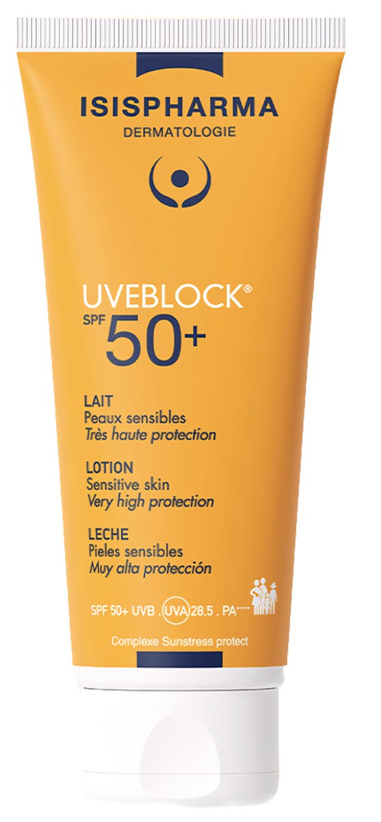 ISISPHARMA Uveblock SPF50+ Very High Protection Milk Sunscreen Lotion UVA UVB 100 ml