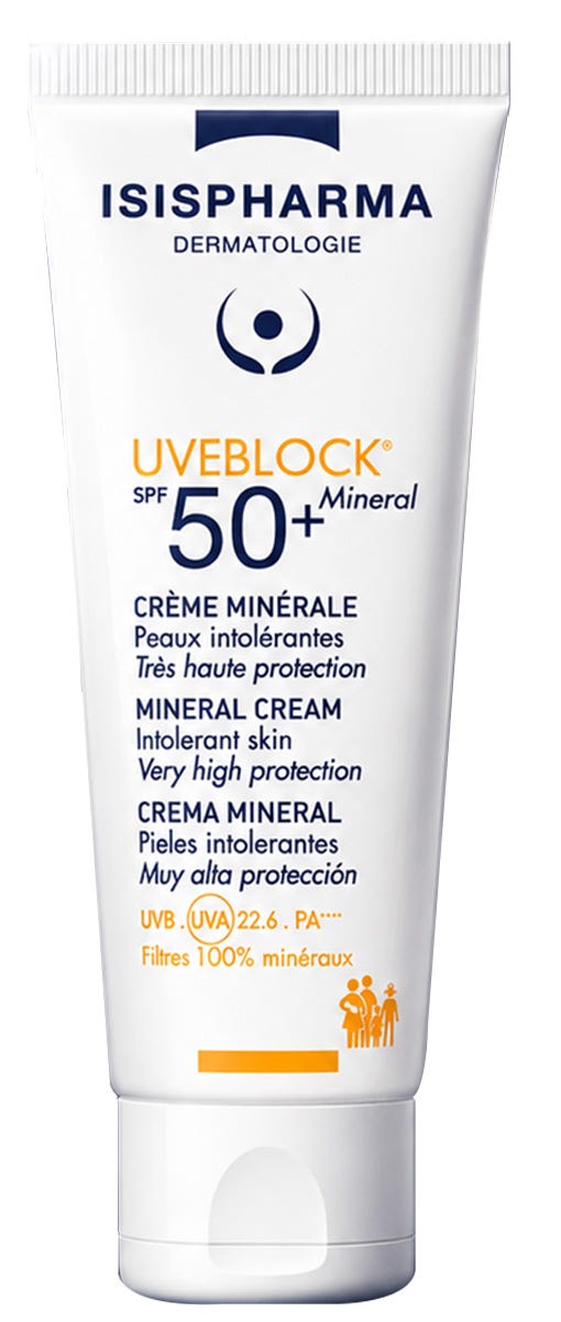 Isispharma Uveblock SPF50+ Mineral Cream Sunscreen Sensitive Skin 40ml