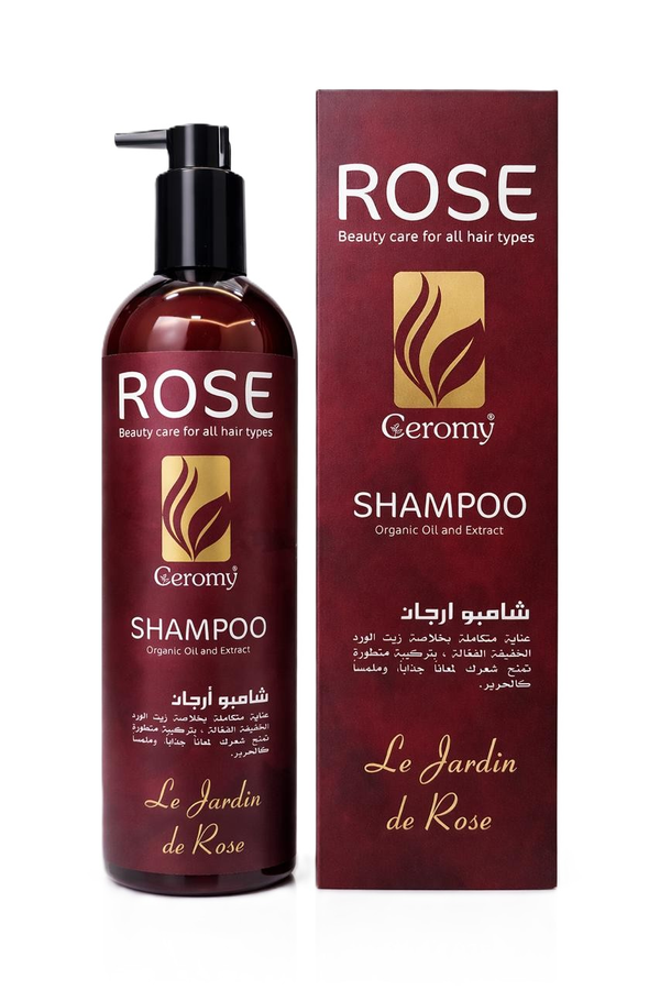 Ceromy Rose Hair Shampoo Moisturizing Formula for Dry and Damaged Hair 800 ml
