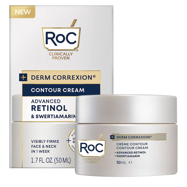 RoC Derm Correxion Contour Firming Moisturiser Retinol Swertiamarin Face & Neck 50 ml