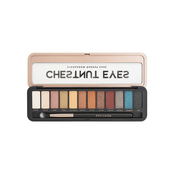 Profusion Cosmetics Chestnut Eyes Eyeshadow Palette Multi-Finish Blendable Shades