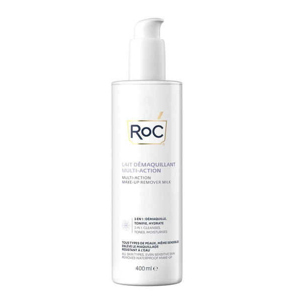 RoC Multi-Action Makeup Remover Milk, Glycerin Chamomile Vitamin E, 400 ml