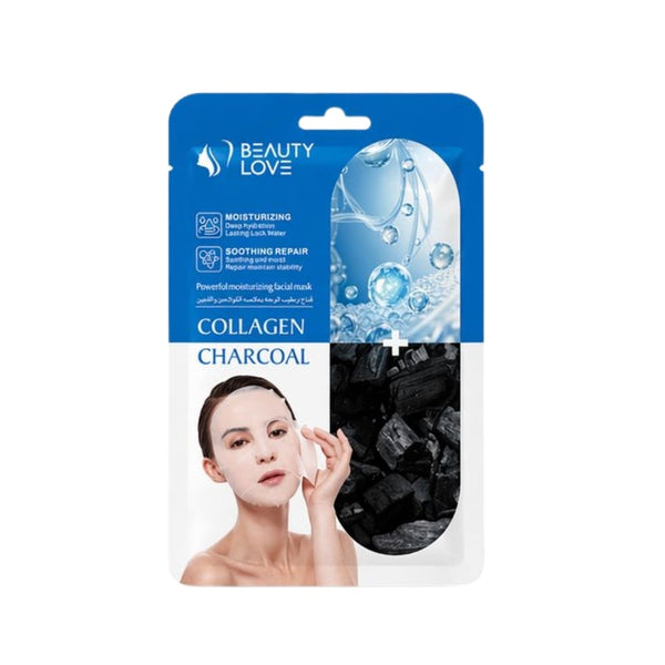 Beauty Love Charcoal & Collagen Hydrating Face Mask, Deep Cleansing and Moisturizing