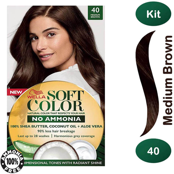 Soft Color Hair Colouring Kit Medium Brown 40 Ammonia-Free Cream