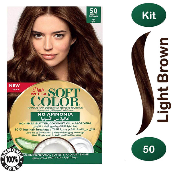 Soft Color Hair Color Kit Ammonia-Free Cream Light Brown 50
