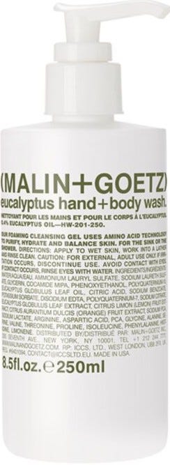 Malin + Goetz Eucalyptus Hand and Body Wash Hydrating Cleansing Gel 250 ml