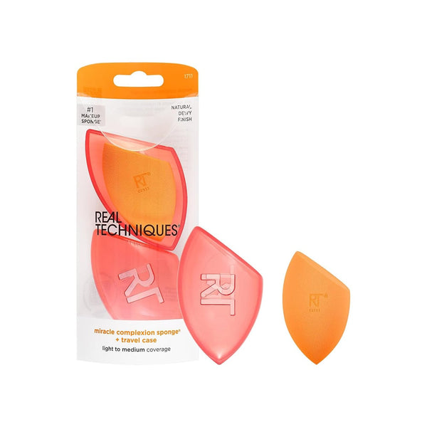 Real Techniques Miracle Complexion Makeup Sponge with Travel Case, Latex-Free