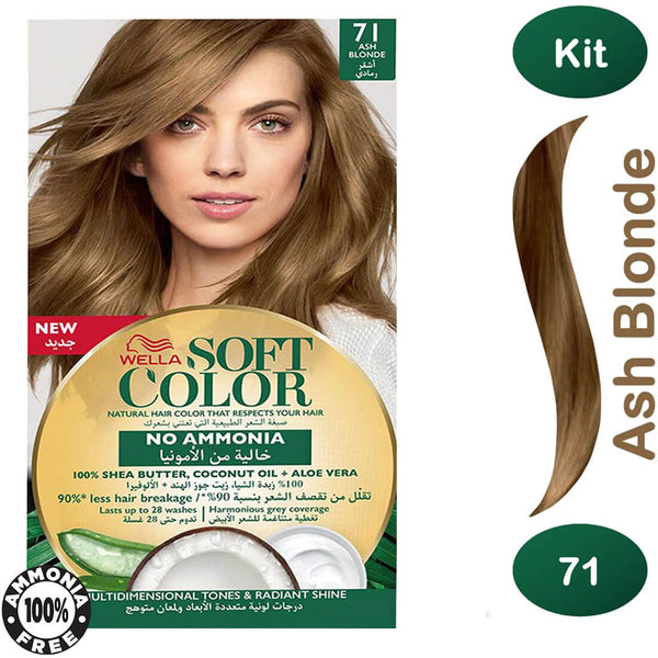 Soft Color Hair Colouring Cream Kit 7.1 Ash Blonde