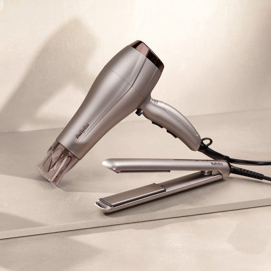 BaByliss Hair Dryer and Hair Straightener Golden Bundle, Ionic Tourmaline Ceramic Styling Set