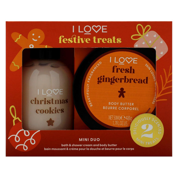 I Love Cosmetics I Love Festive Treat Mini Duo Set Bath Cream and Body Butter 2 Pc