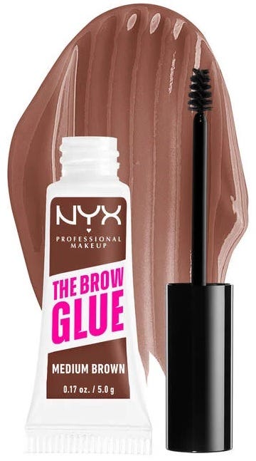 NYX The Brow Glue Eyebrow Gel Medium Brown, 1 Pc