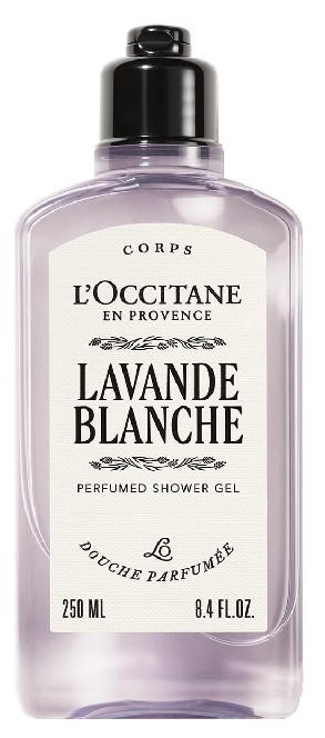 L'Occitane White Lavender Shower Gel, Floral Clean Scent, 250 ml