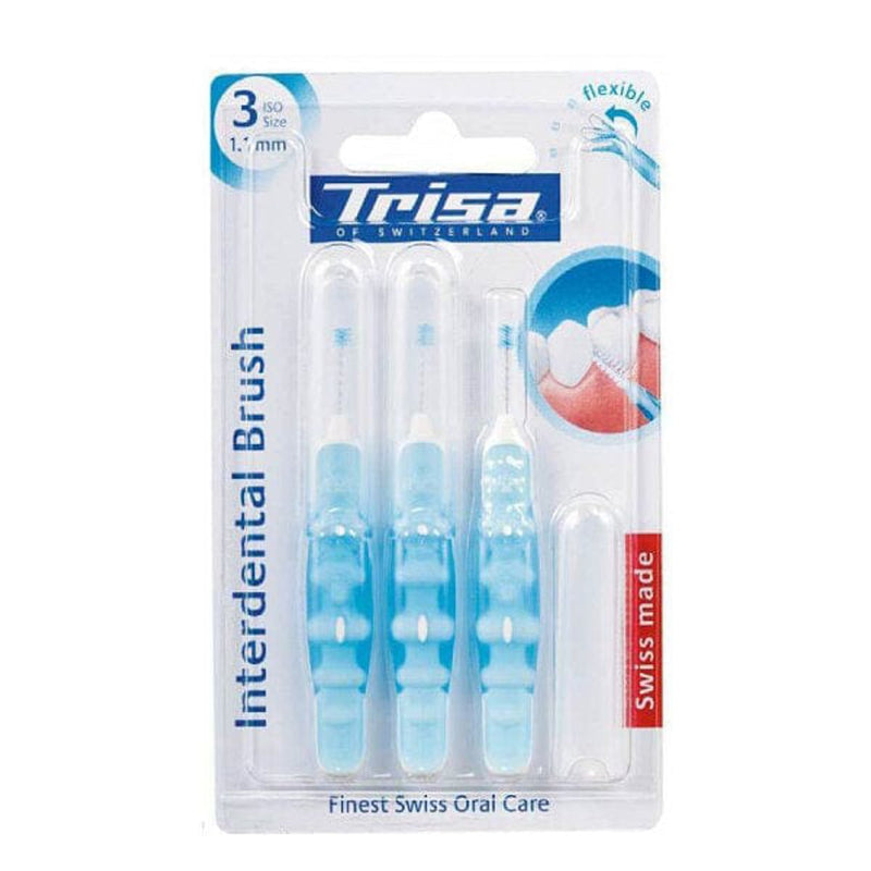 Trisa Interdental Flexible Brush ISO Size 3 Blue, 1.7 mm, 3 Pieces