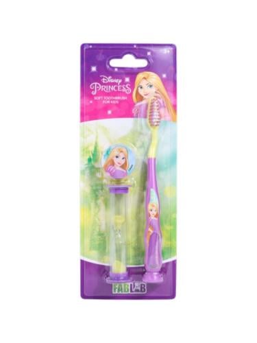 Fab Lab Disney Princess Kids Toothbrush Soft Bristles with Hourglass Assorted Colors