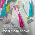 Gillette Venus Tropical Disposable Razors 3-Blade Pivoting Head 4 Count + 2 Free