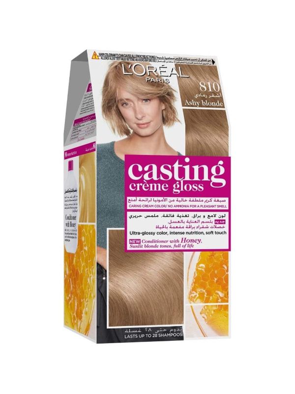 L'Oreal Paris Casting Creme Gloss Ammonia-Free Hair Color 810 Light Ash Blonde