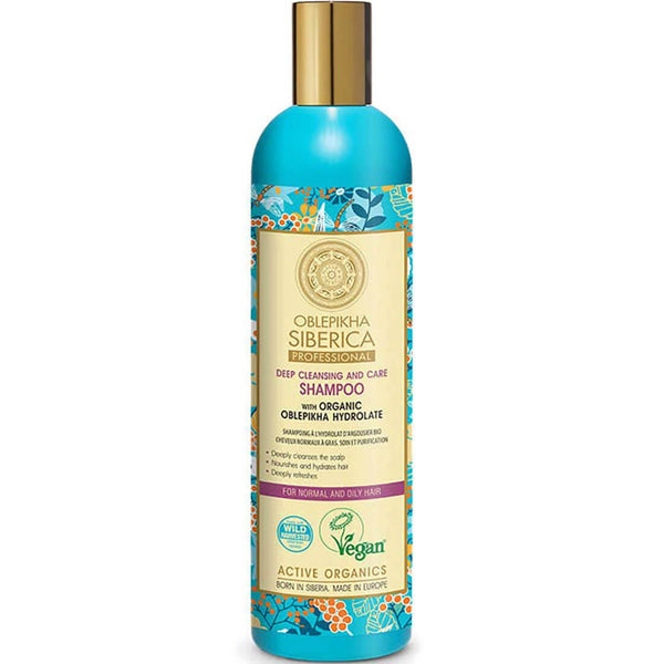 Natura Siberica Oblepikha Shampoo Liquid Formula Argan and Sea Buckthorn Oils Normal to Oily Hair 400ml