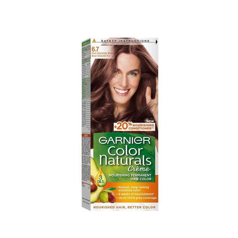 Garnier Color Naturals Hair Dye, Gray Coverage, Pure Chocolate Brown 6.7