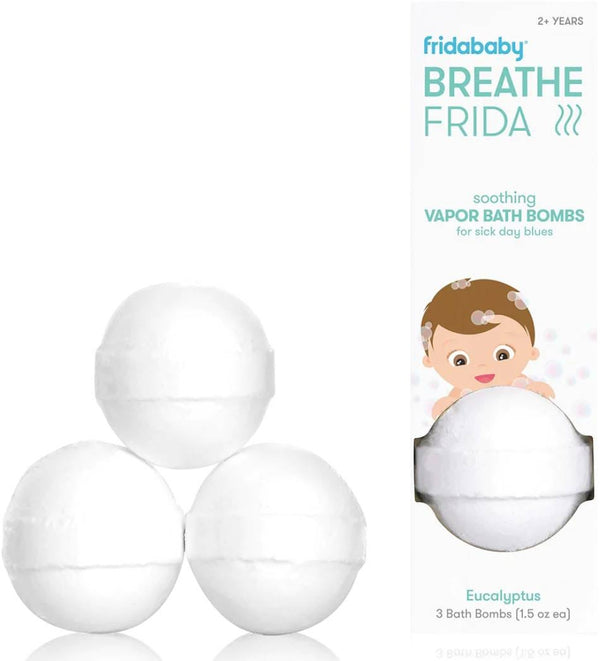 Frida Baby Breathe Frida Natural Vapor Bath Bombs with Eucalyptus and Lavender, 3 Pack