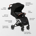 TEKNUM Travel Cabin Plus Stroller Foldable 5-Point Harness Black