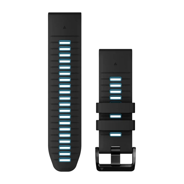 Garmin Quickfit 26 Watch Band Silicone Black/Cirrus Blue 26 mm