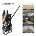 TEKNUM Flylite Stroller, Ivory, One-Hand Fold, Reclining Seat, Cup Holder