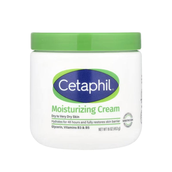 Cetaphil Moisturizing Cream Rich Hydrating Face and Body Cream for Dry Sensitive Skin, Fragrance-Free, 453g