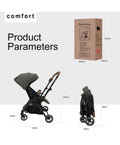 Babydream Foldable Comfort Stroller Reversible Seat Grey