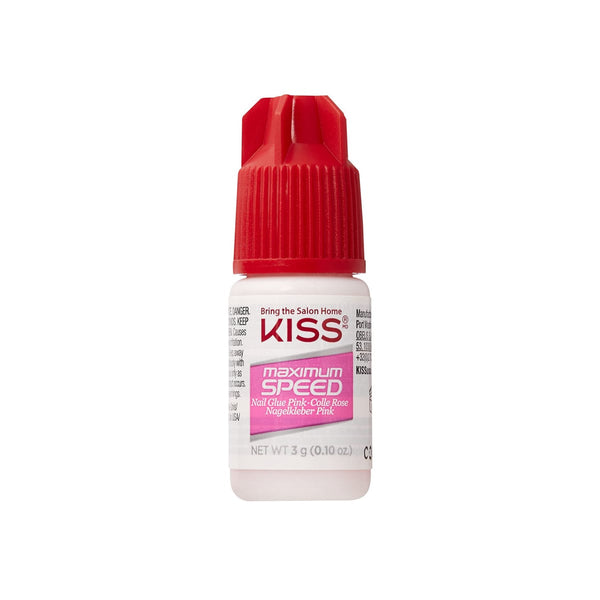 Kiss Maximum Speed Nail Glue Fast-Drying Clear Finish Pink 3g KBGL03
