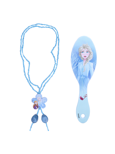 Fab Lab Frozen Hairbrush Set with Beaded Necklace for Kids
