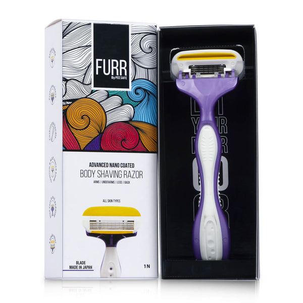 Furr Equipped Body Shaving Razor for Women, Aloe Vera and Vitamin E Moisture Pad, 1 Piece