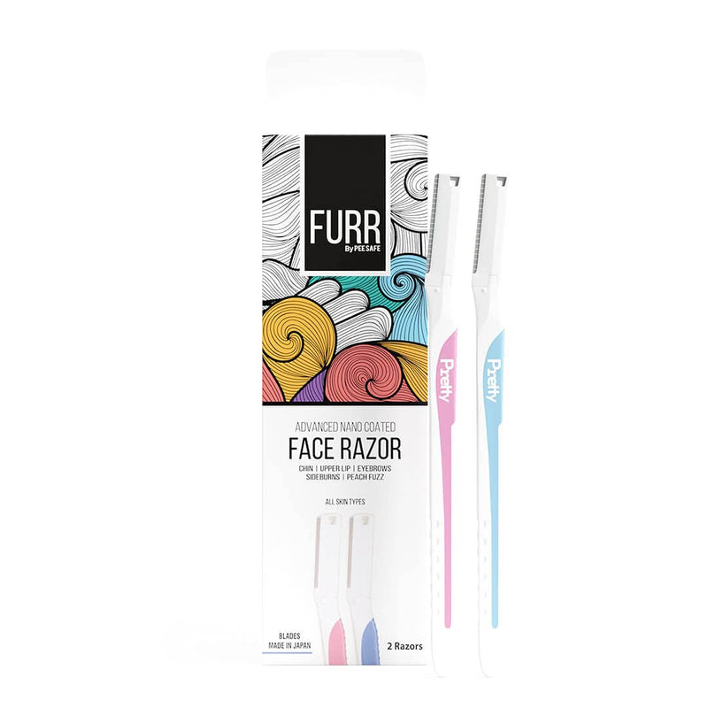 Furr Face Razor for Women, Chromium and PTFE Coated Safety Blades, 2 Pieces