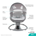Moon Electric Baby Swing Chair, Black, 0-6 Months, Up to 9 kg