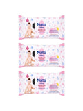 Nunu Alcohol-Free Baby Wet Wipes, Tear-Free Gentle Care, 3 x 72 Wipes