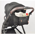 Babydream Stroller Storage Bag Organizer, Insulated Bottle Holders, Detachable Wristlet, Black