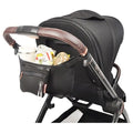 Babydream Stroller Storage Bag Organizer, Insulated Bottle Holders, Detachable Wristlet, Black