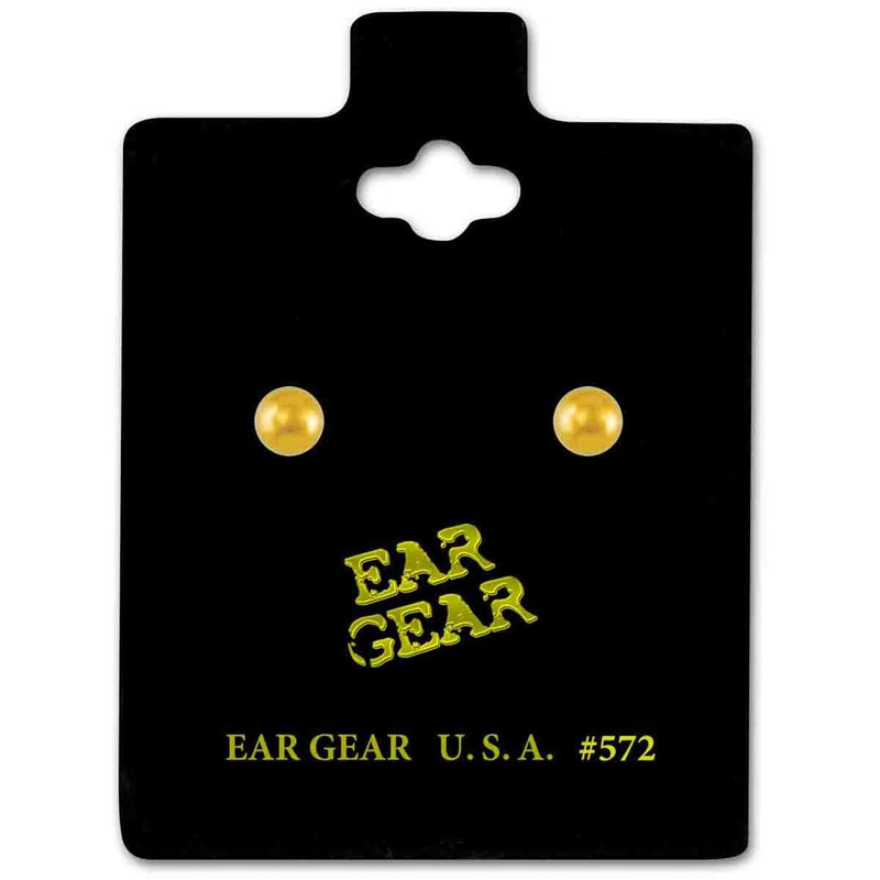 Ear Gear Gold 572 Ball Style Earrings 2mm Gold Finish