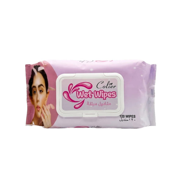 Colier Wet Wipes Gentle Cleaning for Hands, Face and Body, 120 Wipes