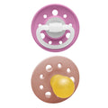 Nip Cherry Round Latex Soother Natural Rubber Peach & Pink 2 Pieces 0M+
